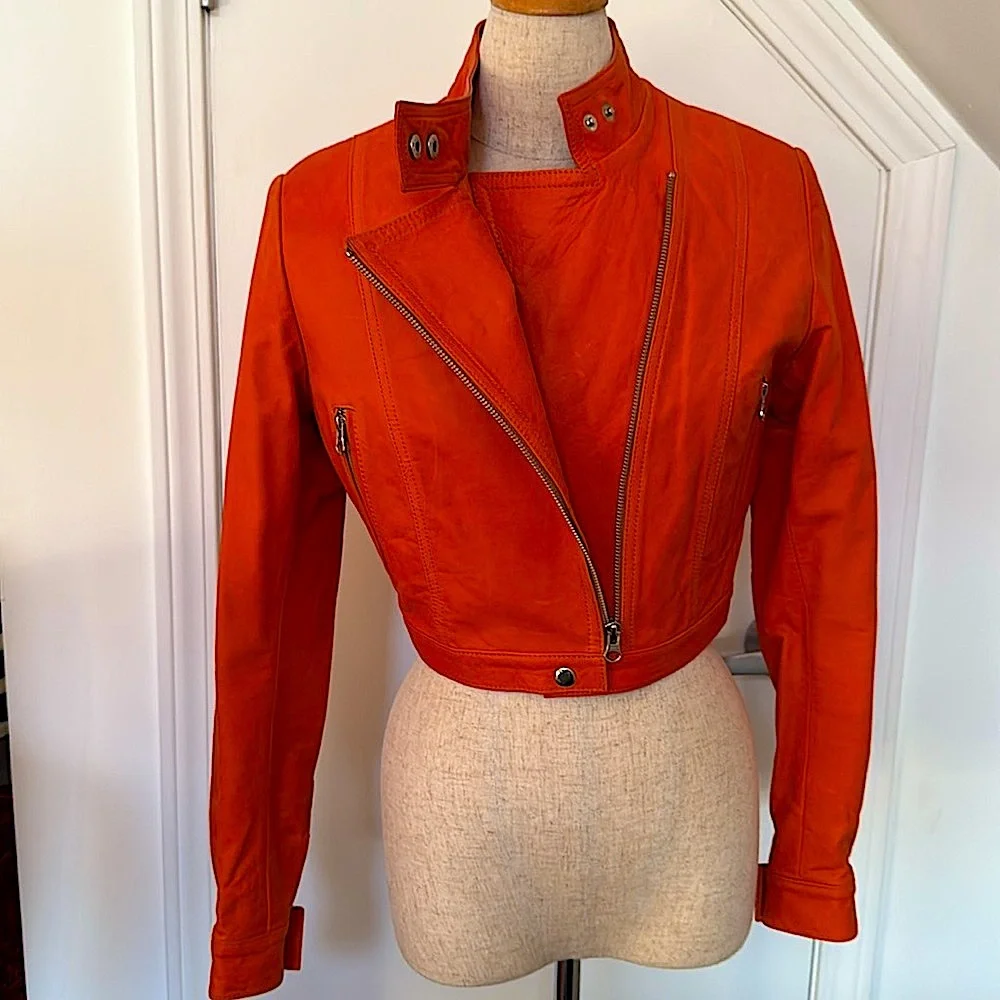 NWOT!! Cropped Leather Moto Jacket!!! - Picture 5 of 7